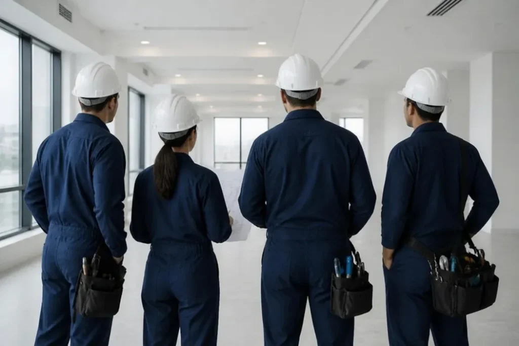 Safeway GM fit-out and maintenance team reviewing plans