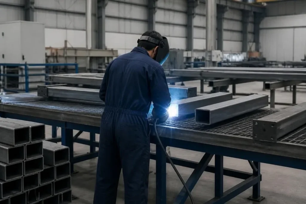 Steel fabrication workshop in Musaffah, Abu Dhabi